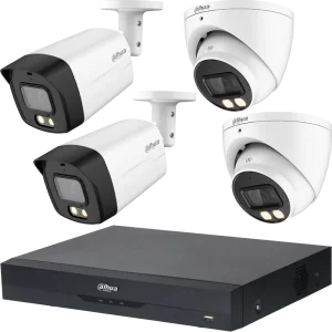 قیمت و خرید پک دوربین مداربسته 4K فورکی 4 کانال دوربین 5MP داهوا کد 6 پک دوربین مداربسته 5 مگاپیکسل دام و بولت دید در شب رنگی استارلایت وارملایت فول کالر میکروفن دار ضد نور WDR ضد آب 4 عددی - فروشگاه پک دوربین مداربسته 4K داهوا dahua - نمایندگی اصلی شرکت داهوا dahua
