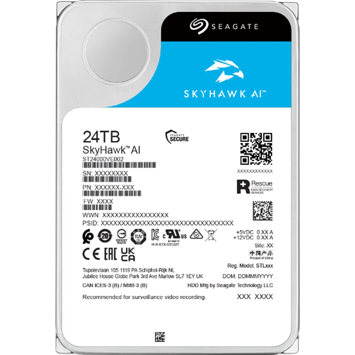 هارد دیسک سیگیت مدل ST24000VE002 | اسکای هاوک 24 ترابایت AI هارد دیسک سیگیت مدل ST24000VE002 اسکای هاوک 24 ترابایت AI